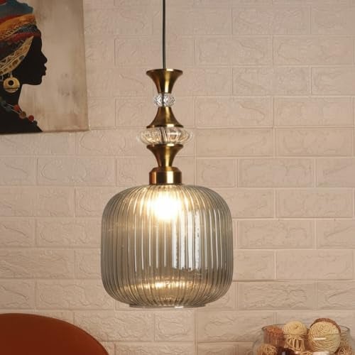 ELIANTE Povque Iron Hanging Light Vintage Decorate Hanging Lamp for Farmhouse Living Room Bedroom Corridor | 3 Years Warranty | Free Led Bulb | by Jainsons Lights (JS-1322-HL-SMOG) - Image 1