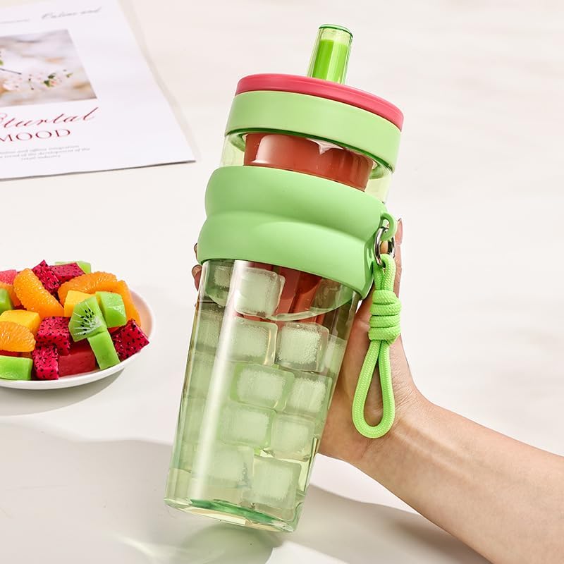 LIMVON 32oz Reusable Water Bottle Tumbler with Lid & Straw – Leakproof Sports Cup for Gym, Fitness & Travel, Portable Shaker for Coffee, Juice & Iced Beverages (Light Green) - Image 2
