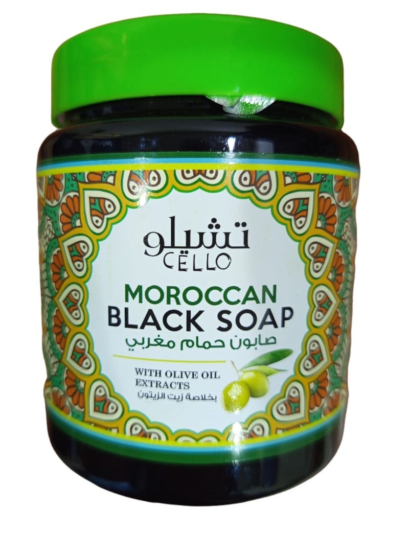 Cello Moroccan Black Soap With Olive Oil Extract 700 ml - Image 1