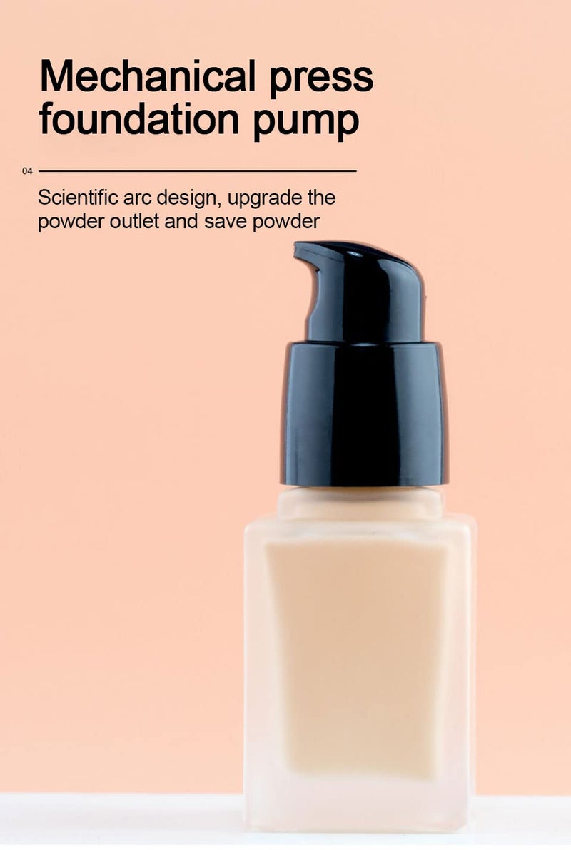YYNGJCK 2 Pack 20ml/0.7oz Empty Frosted Glass Foundation Bottle, Travel Refillable Square Lotion Pump Bottles for Essential Oils Cream Cosmetic Foundation Emulsion - Image 4