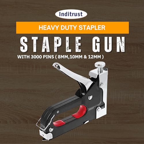 Inditrust Heavy Duty Stapler Staple Gun Nailer Tacker (Silver Stapler with 3000 pins size-8mm,10mm & 12mm) - Image 2