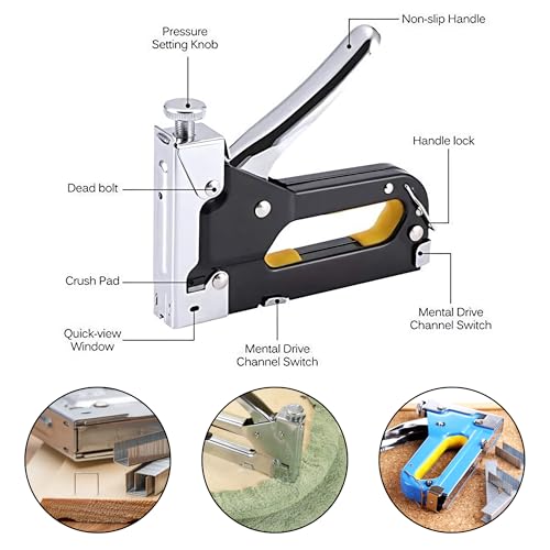 Inditrust Heavy Duty Stapler Staple Gun Nailer Tacker (Silver Stapler with 3000 pins size-8mm,10mm & 12mm) - Image 3