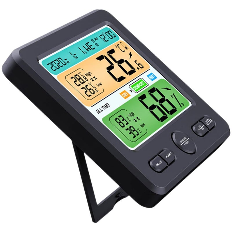 Liquid tight joint Hygrometer Temperature Sensor Digital Thermohygrometer Clock for Home Use Globally popular elegant design Assorted trendy color picks Multiple sizes KSA market popular practical build Global sizing options Full land route delivery Multi-market varied design options Multi-hub shipment dispatch Multi-purpose Single & bulk use compatible Freeze crack proof Narrow & wide space compatible All-scene tailored quality All season compatible build Land transit & shipment compatible Condition adaptive build Hanging space save Periodic stock arrangement Wide range compatible material Detachable clean Fixed & portable compatible Market demand focused build Salt mist resistant Transit damage minimized design - Image 1