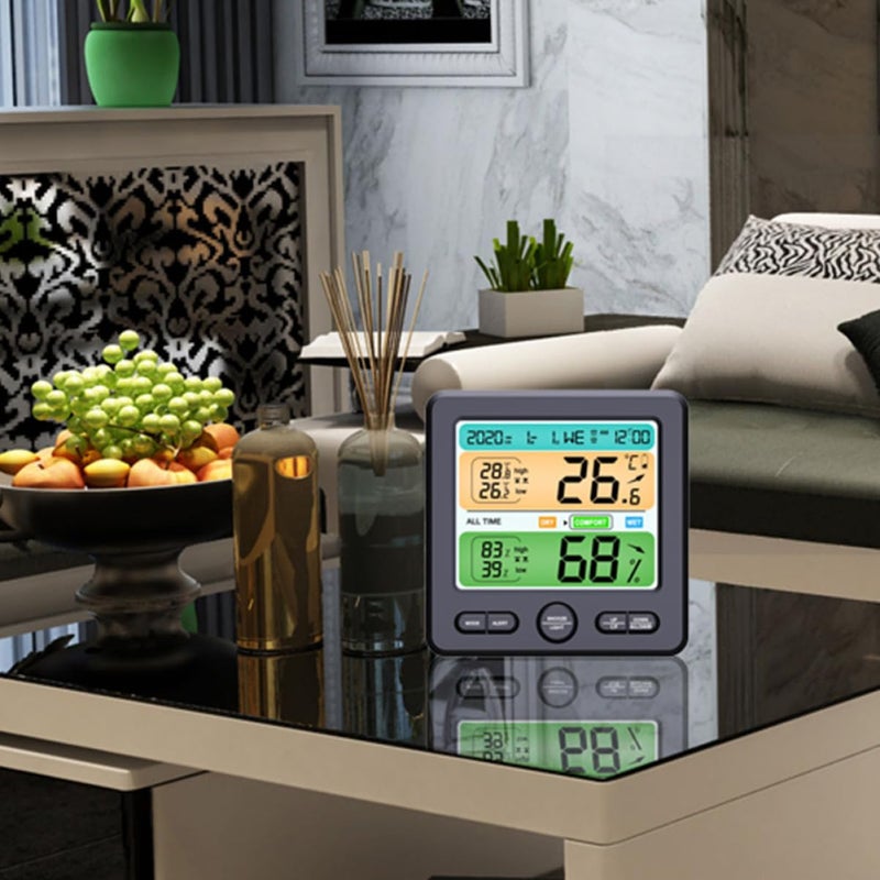 Liquid tight joint Hygrometer Temperature Sensor Digital Thermohygrometer Clock for Home Use Globally popular elegant design Assorted trendy color picks Multiple sizes KSA market popular practical build Global sizing options Full land route delivery Multi-market varied design options Multi-hub shipment dispatch Multi-purpose Single & bulk use compatible Freeze crack proof Narrow & wide space compatible All-scene tailored quality All season compatible build Land transit & shipment compatible Condition adaptive build Hanging space save Periodic stock arrangement Wide range compatible material Detachable clean Fixed & portable compatible Market demand focused build Salt mist resistant Transit damage minimized design - Image 5