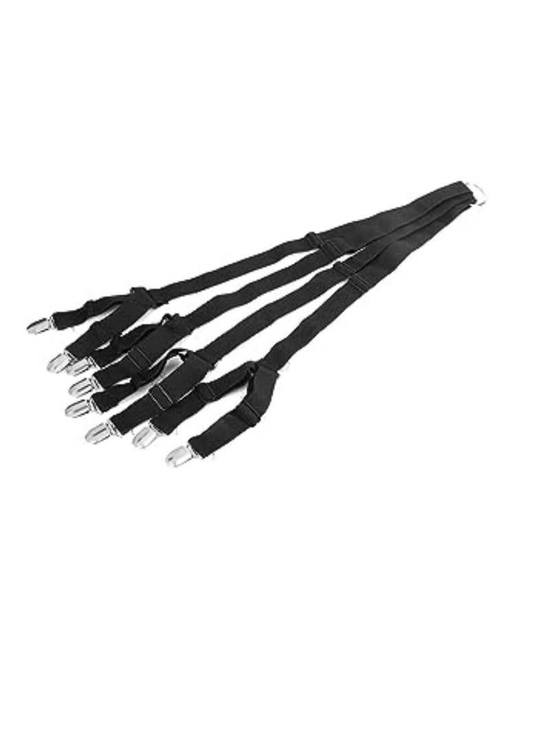4 Pcs Adjustable Bed Sheet Clips Cover Grippers Holder Mattress Duvet Blanket Fastener Straps Fixing Slip Resistant Belt Black  - Image 2