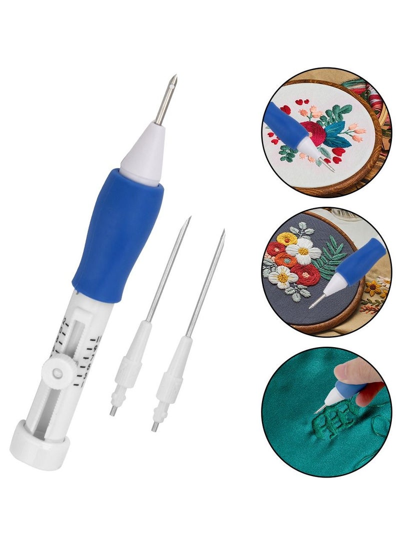 Needle Thread Embroidery Pen for Crochet Felting Knitting - Sewing Tools Set Magic Embroidery Pens and Needle Threader for Hand Sewing Needlework - Image 1