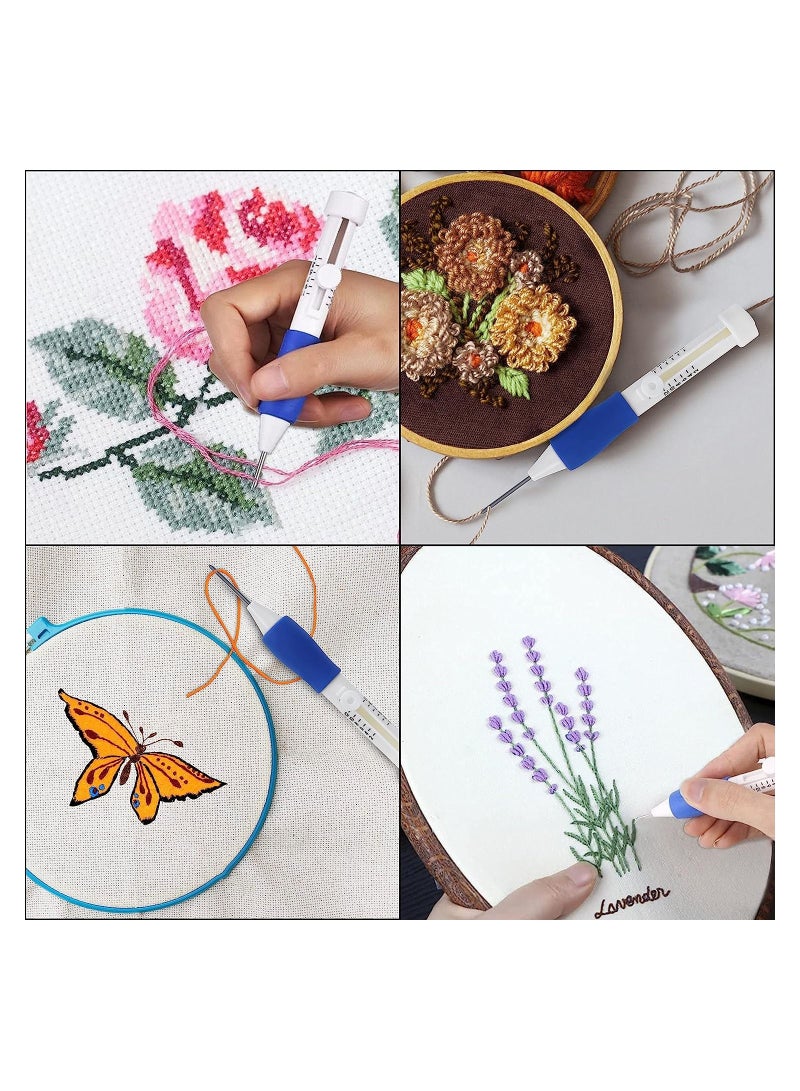 Needle Thread Embroidery Pen for Crochet Felting Knitting - Sewing Tools Set Magic Embroidery Pens and Needle Threader for Hand Sewing Needlework - Image 3