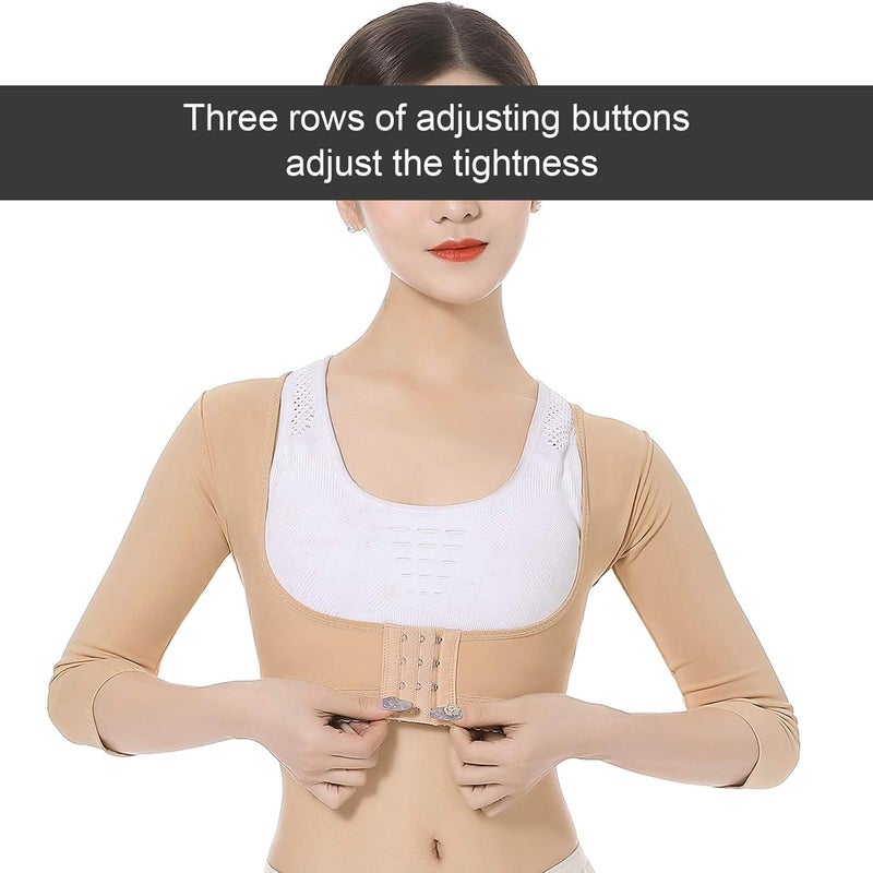 cheekyglo Women Upper Arm Shaper, Post Surgical Compression Sleeves Humpback Slimmer Tops Posture Corrector Lift Breasts Vest Shapewear Body Shaper for Women (L) - Image 5
