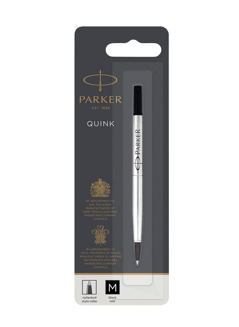 PARKER 1-Piece Quink Rollerball Pen Refill Medium Tip Black  - Image 1