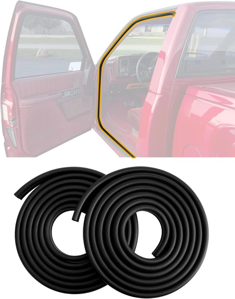 Gledewen Door Seal Weatherstrip, Compatible with 1988-2000 Chevy GMC C1500 C2500 C3500 K1500 K2500 K3500, Blazer Suburban Tahoe Yukon, Rubber Seal Trim Weather Stripping, Front Left & Right Side Weatherstrip - Image 1