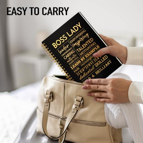 Msticey Boss Lady 160 Blank Pages Gold Foil Hardcover Spiral Notebook, New Business Owner Gifts Women Boss Gifts for Boss Female, Appreciation Gifts for Women Entrepreneurs, Boss Day Women's Day Gifts - Image 5