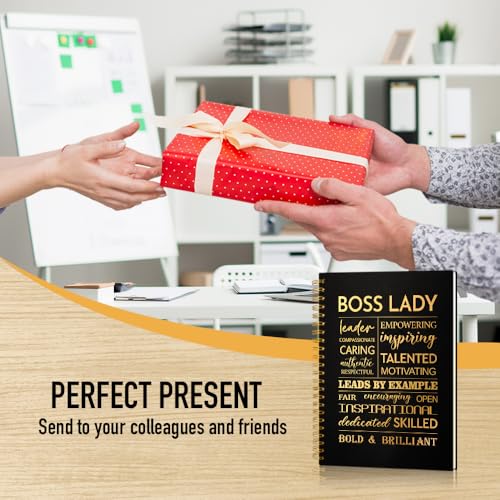Msticey Boss Lady 160 Blank Pages Gold Foil Hardcover Spiral Notebook, New Business Owner Gifts Women Boss Gifts for Boss Female, Appreciation Gifts for Women Entrepreneurs, Boss Day Women's Day Gifts - Image 4