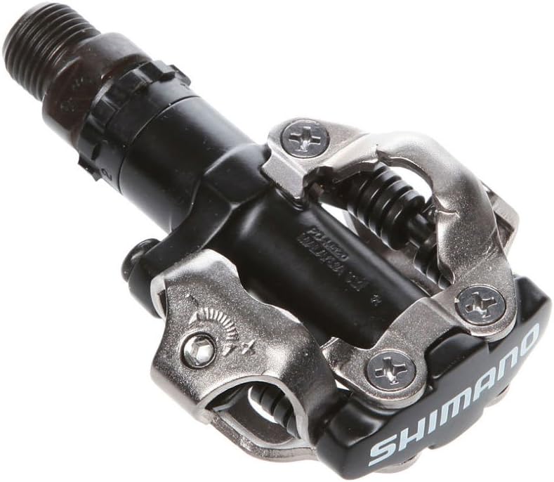دواسات ركوب الدراجات Shimano PDM520 من نوع SPD بدون مشبك، لون أسود "مع مشابك للقدمين"