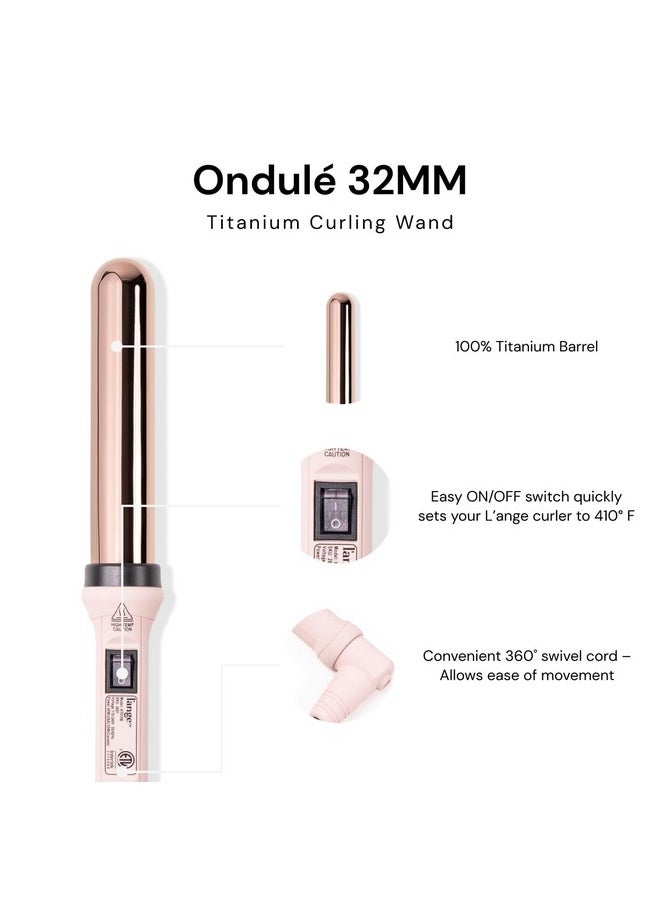 L'ANGE HAIR - L'ANGE HAIR Ondulé Titanium Curling Wand | Professional Hot Tools Curling Iron 1.25 Inch | Salon Hair Styling Wands for Beach Waves | Best Hair Curler Wand for Frizz-Free, Lasting Curls - Image 1