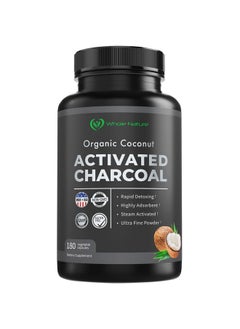 Coconut Activated Charcoal Capsules 180 Charcoal Pills Detox Teeth Whitening Reduce Constipation And Bloating Stomach Gas Heartburn Relief Pure Coconut Derived Supplement Organic & Vegan (1)