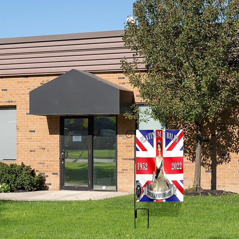 klarako Union Jack Bunting Garden Flag Queens Platinums Jubilee Flag Fabric Bunting Weather Resistant & Double Stitched Jubilee Flags Queens Jubilee 2022 Decorations Yard Flags (2PCS) - Image 5