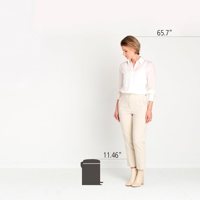 Brabantia New Icon Step Trash Can (1.3 Gal/Matt Black) Soft Closing Kitchen Garbage/Recycling Can with Removable Bucket - Image 4