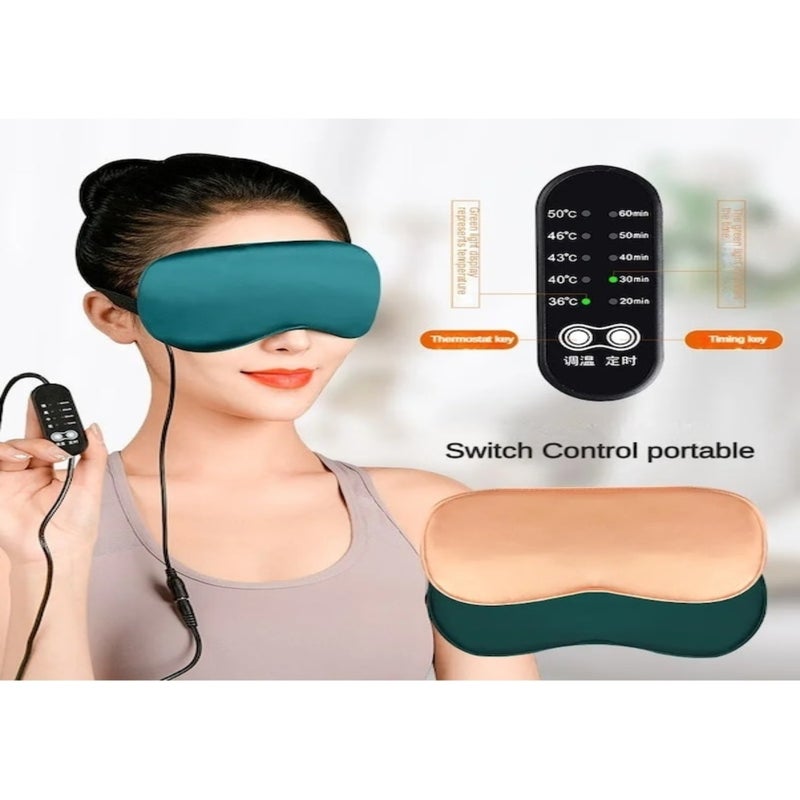 Electrically heated mugwort eye mask, USB-powered, silk material for eye care, hot compress, light-blocking sleep eye mask, heated steam eye mask - Image 2