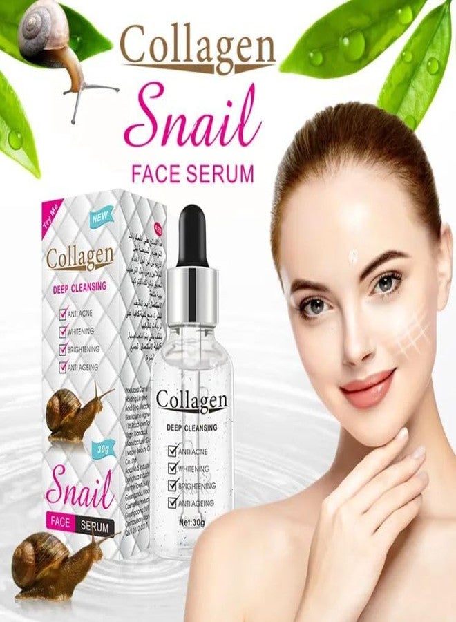 Annma Products منتجات آنما® سيروم الكولاجين بخلاصة الحلزون للوجه، مضاد للشيخوخة وحب الشباب | سيروم الحلزون لإصلاح البشرة وتفتيحها ومنحها إشراقة | مرطب، مضاد للتجاعيد، يعالج البقع الداكنة والندبات، 30 غرام - Image 3
