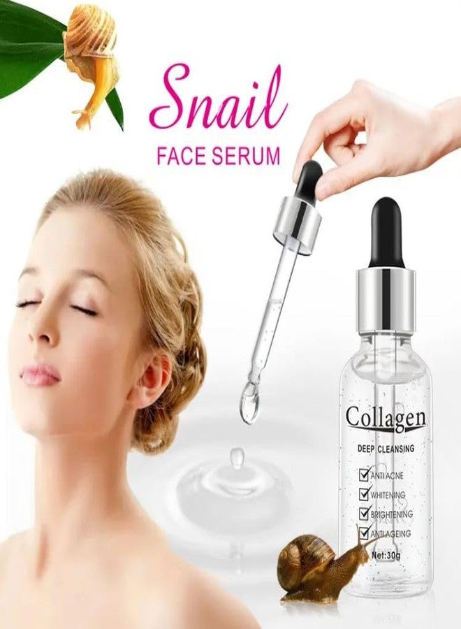 Annma Products منتجات آنما® سيروم الكولاجين بخلاصة الحلزون للوجه، مضاد للشيخوخة وحب الشباب | سيروم الحلزون لإصلاح البشرة وتفتيحها ومنحها إشراقة | مرطب، مضاد للتجاعيد، يعالج البقع الداكنة والندبات، 30 غرام - Image 2