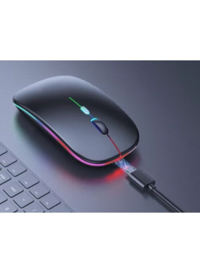 Wireless - Bluetooth Mouse w10 , Rechargeable LED Dual Mode Mouse (Bluetooth 5.2 and USB Receiver) Portable Silent Mouse,for Laptop/Desktop/Tablet - Image 4