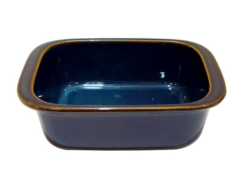 Lemon Tree Ceramic Bowl Rectangle Shape Stoneware Medium Serving Dish Bowl for Kitchen Dining 414Ml Blue - Image 2