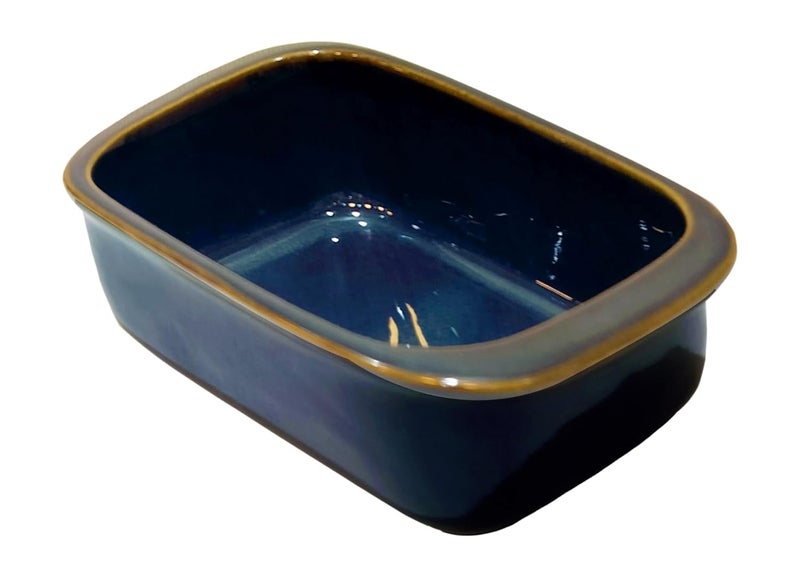Lemon Tree Ceramic Bowl Rectangle Shape Stoneware Medium Serving Dish Bowl for Kitchen Dining 414Ml Blue - Image 3