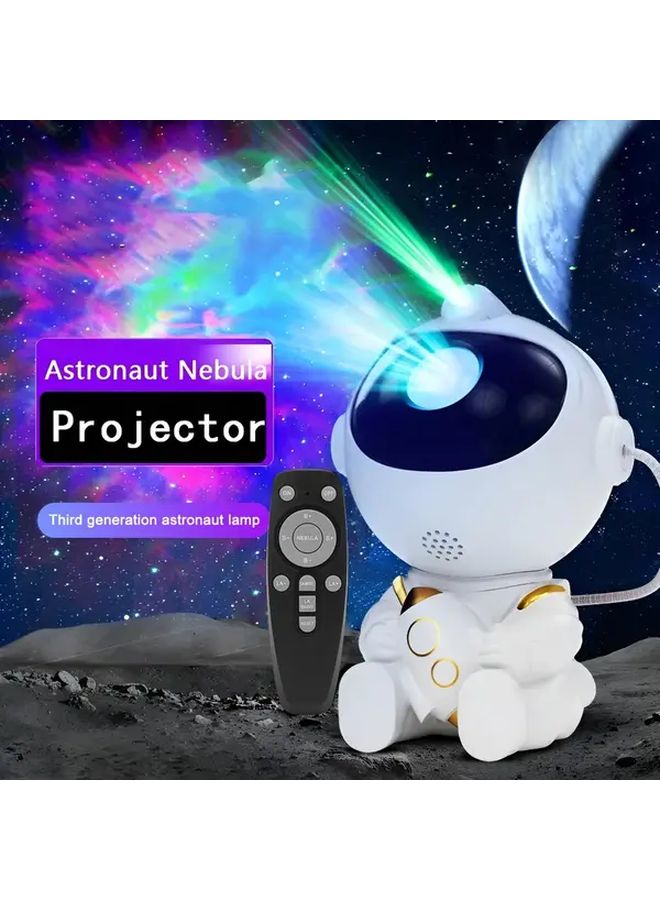 White 2 In 1 Smart Astronaut Star Projector Night Light 360 Rotating USB Remote Control - Image 4