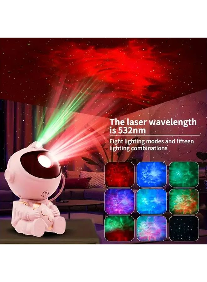 White 2 In 1 Smart Astronaut Star Projector Night Light 360 Rotating USB Remote Control - Image 5