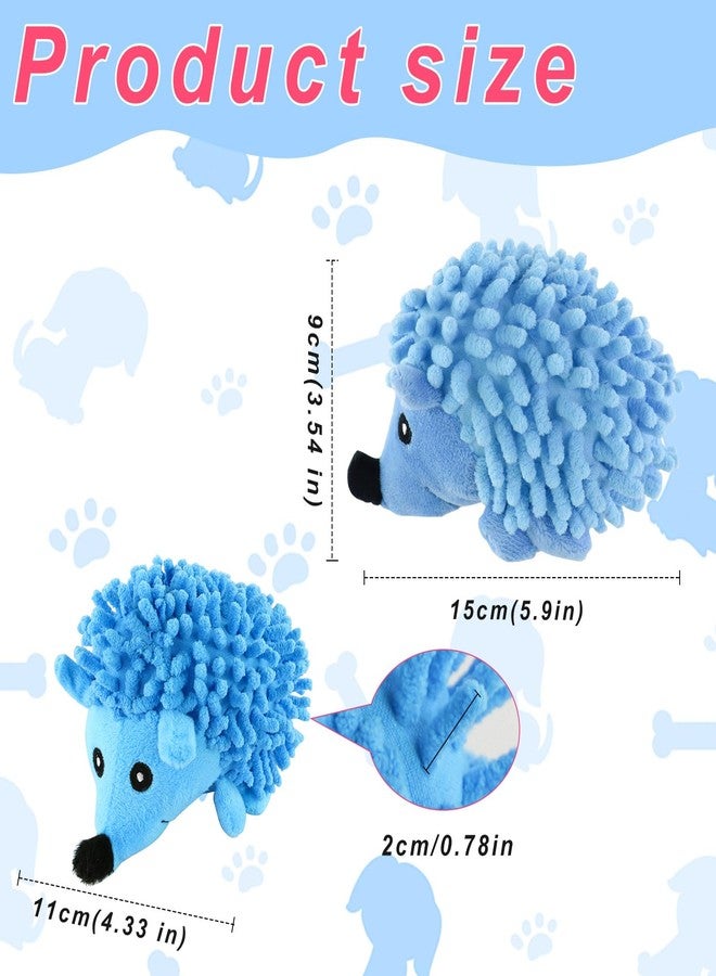 Andiker Dog Squeak Toys, Realistic Hedgehog Dog Toy with Mop Velvet Fabric Small Interactive Dog Toys for Small Dogs Chewing Biting Grinding Teeth (Blue) - Image 2