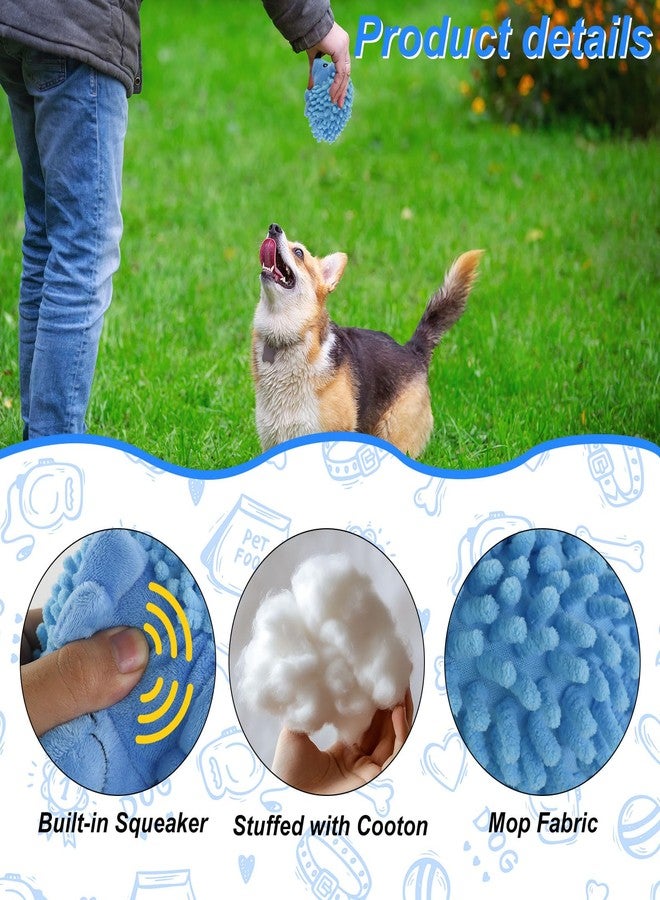 Andiker Dog Squeak Toys, Realistic Hedgehog Dog Toy with Mop Velvet Fabric Small Interactive Dog Toys for Small Dogs Chewing Biting Grinding Teeth (Blue) - Image 3
