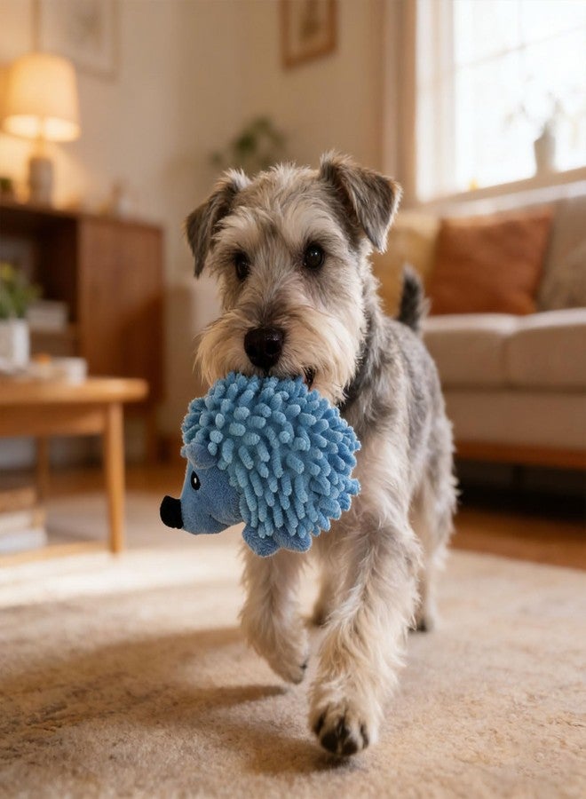 Andiker Dog Squeak Toys, Realistic Hedgehog Dog Toy with Mop Velvet Fabric Small Interactive Dog Toys for Small Dogs Chewing Biting Grinding Teeth (Blue) - Image 4