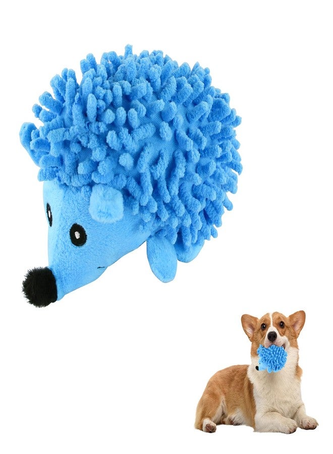 Andiker Dog Squeak Toys, Realistic Hedgehog Dog Toy with Mop Velvet Fabric Small Interactive Dog Toys for Small Dogs Chewing Biting Grinding Teeth (Blue) - Image 1