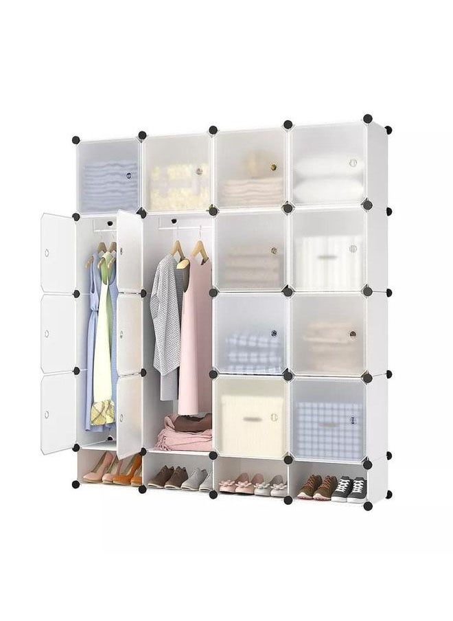 Generic 4 Tier 16 Cube Organizer Modular Portable Closet Wardrobe Clothes Organizer Plastic 
