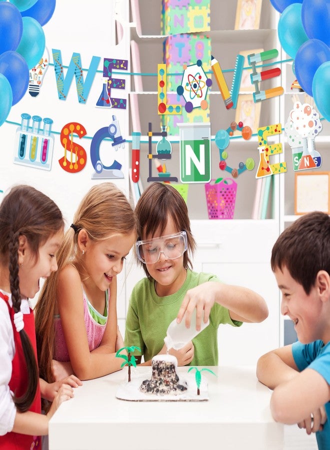 BHNACIER Science Party Banner Science Party Decorations Laboratory Mad Sciencist Banners We Love Science Garland Hanging Ornaments for School Classroom Home Science Chemistry Lab Party Decoration - Image 2