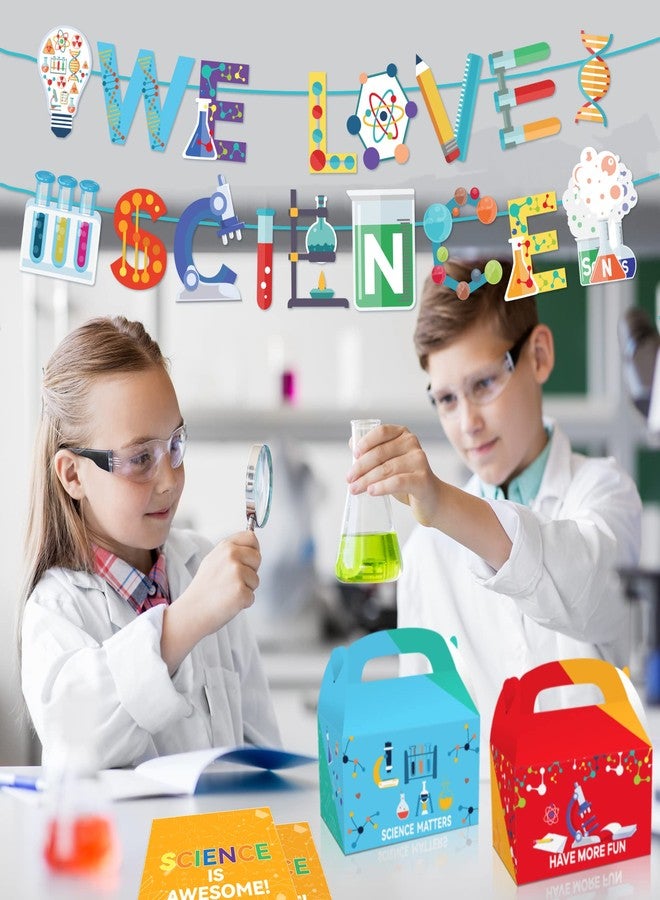 BHNACIER Science Party Banner Science Party Decorations Laboratory Mad Sciencist Banners We Love Science Garland Hanging Ornaments for School Classroom Home Science Chemistry Lab Party Decoration - Image 4