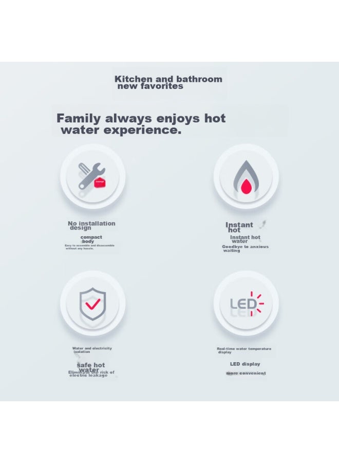 Chigo Electric Hot Water Faucet, No Installation Required, Fast Heating, Kitchen Cold And Hot Water, Instant Electric Water Heater, Direct Connection, Zg-zs820 Upgraded Version-h1x - Image 1