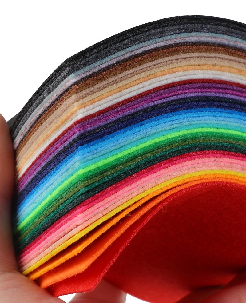 TBUKEOM Felt Sheets for Crafts, 4x4 Inch Assorted Colors Craft Supplies, 1mm Thick Nonwoven Felt Fabric Squares, Crafts DIY, Sewing, Patchwork, Card Making and Art Projects (Pack of 42) - Image 3