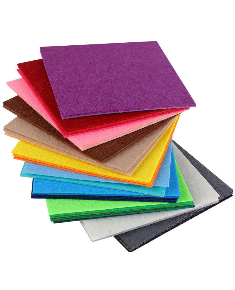 TBUKEOM Felt Sheets for Crafts, 4x4 Inch Assorted Colors Craft Supplies, 1mm Thick Nonwoven Felt Fabric Squares, Crafts DIY, Sewing, Patchwork, Card Making and Art Projects (Pack of 42) - Image 5