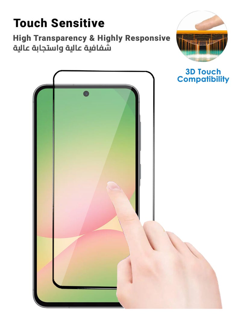 Samsung Galaxy A56 Screen Protector 2 Pack - Premium Full Screen Tempered Glass For Samsung Galaxy A56, High Transparency, Delicate Touch, Anti-Explosion, Smooth Arc Edges, Easy Installation - Image 3