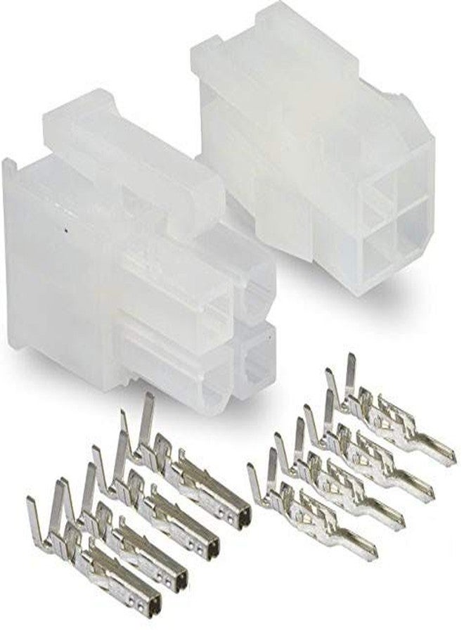 Molex Connector Lot, 5 Match Set, (4 Circuits), 18-24 AWG, Pin Size: Standard .165" 4.2mm, Mini Fit Jr