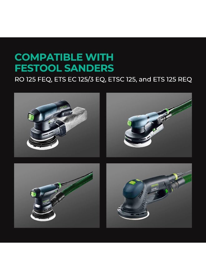 toolant 5 Inch 9 Hole Assorted Sand Paper Sanding Disc, Hook and Loop Film Backing Sanding Discs Compatible with Festool Sanders - 50 Pack (60-800 Grit) - Image 2