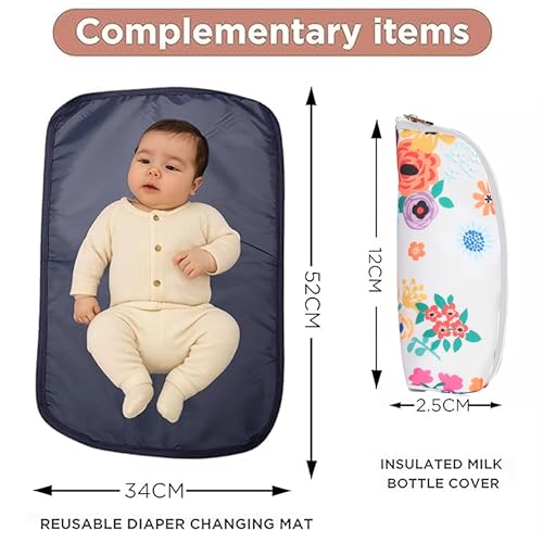 Motherly Mini Magic Diaper Bag for Mothers for Travel – Combo Set with Accessories, Small Maternity Handbag for Newborn Baby, Water Resistant Baby Bag, Garden Glam - Image 3