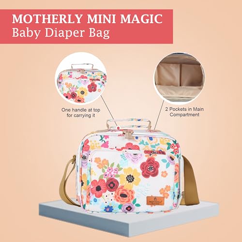 Motherly Mini Magic Diaper Bag for Mothers for Travel – Combo Set with Accessories, Small Maternity Handbag for Newborn Baby, Water Resistant Baby Bag, Garden Glam - Image 4