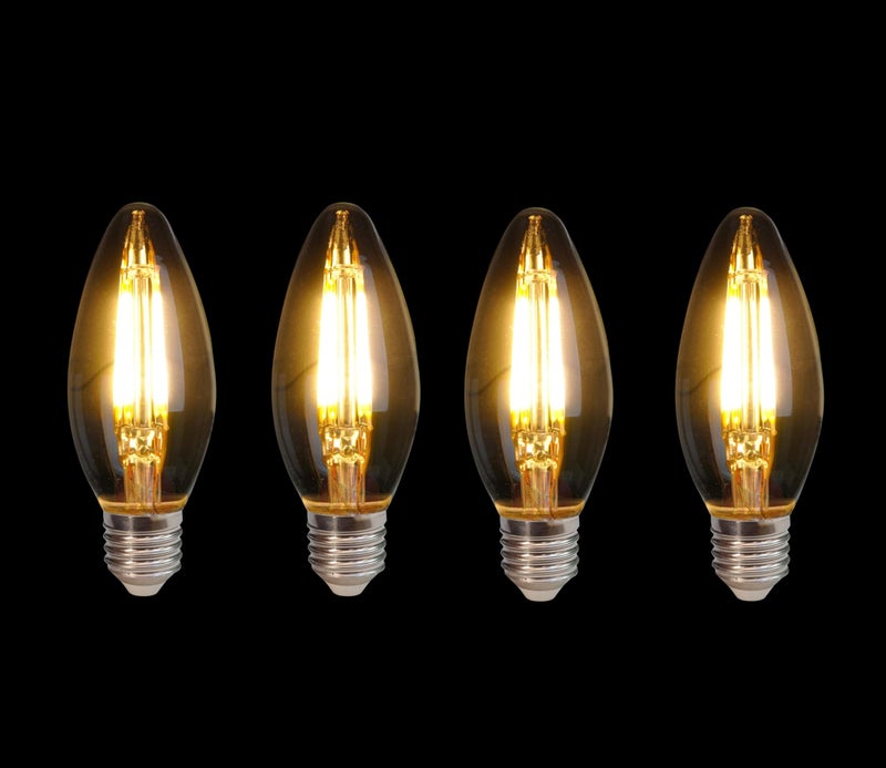 kinis Vintage Style Candle Shape Light Bulbs/Bulb for Wall Light/Bulb for Hanging Light/Bulb for Pendant Light/Bulb for Chandelier/Bulb for Decorative Lights (KIN-C35 Bulb, Pack of 4) - Image 1