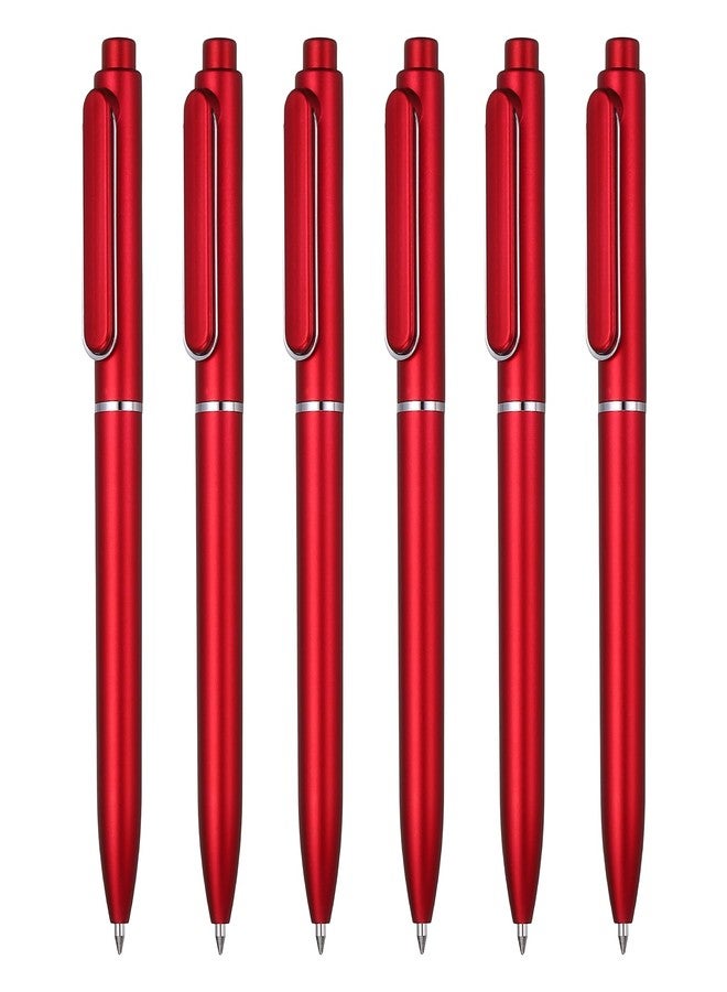 PATIKIL 6Pcs Retractable Pens, 0.5mm Gel Pens Black Ink Rollerball Pen Medium Point Smooth Writing Quick Dry for Office Supplies Home Journaling Note Taking Business Meeting,Red - Image 1