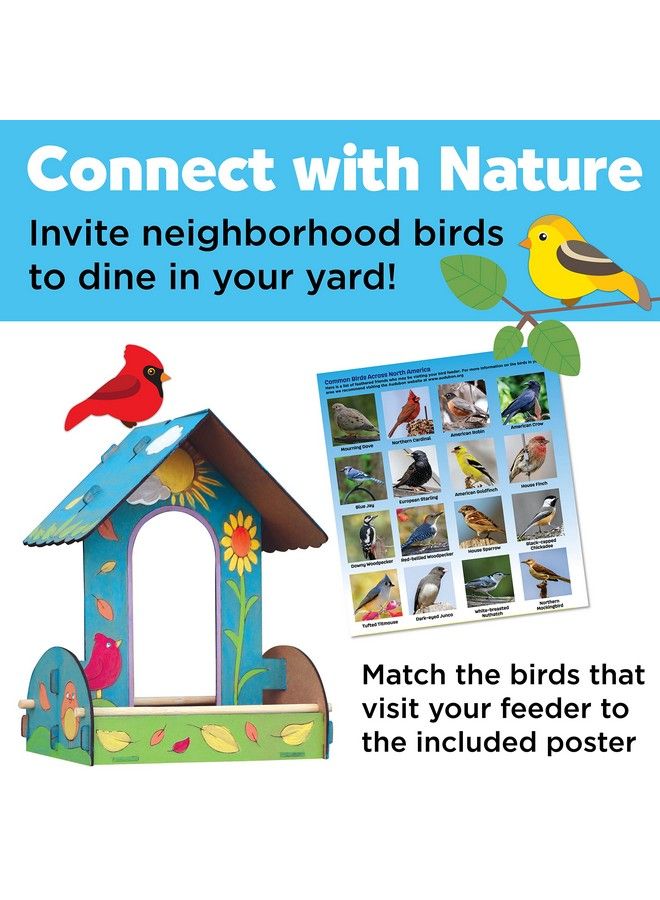 Creativity for Kids Build And Paint Bird Feeder Wood Craft Kit Diy Bird House Kit For Children Outdoor Activities For Kids Age 6+Yelloworangebluewhitegreenviolet - Image 5