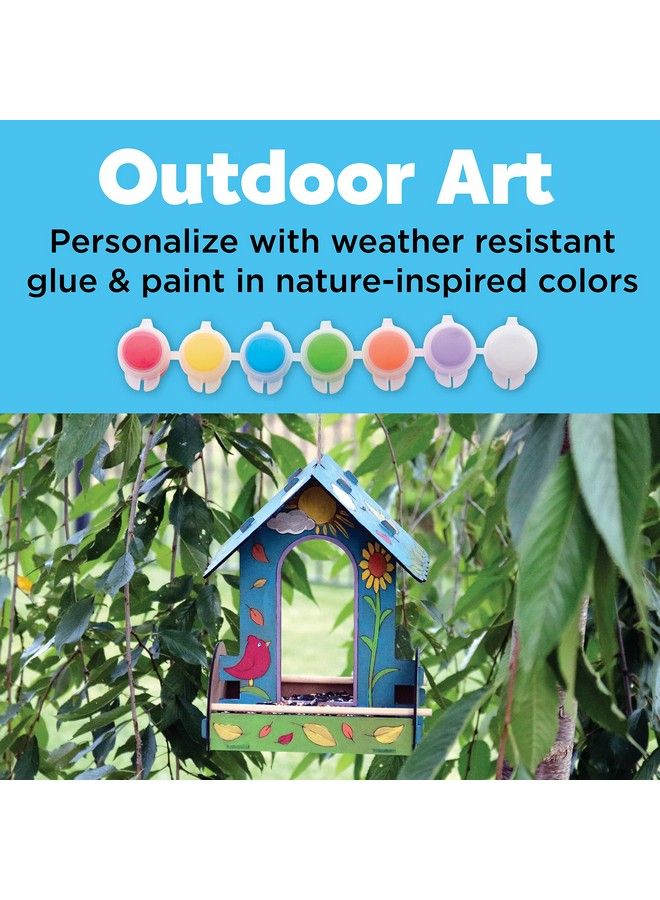 Creativity for Kids Build And Paint Bird Feeder Wood Craft Kit Diy Bird House Kit For Children Outdoor Activities For Kids Age 6+Yelloworangebluewhitegreenviolet - Image 4