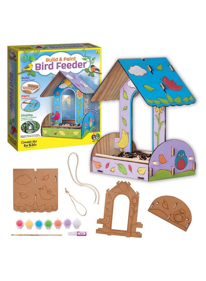 Creativity for Kids Build And Paint Bird Feeder Wood Craft Kit Diy Bird House Kit For Children Outdoor Activities For Kids Age 6+Yelloworangebluewhitegreenviolet - Image 2
