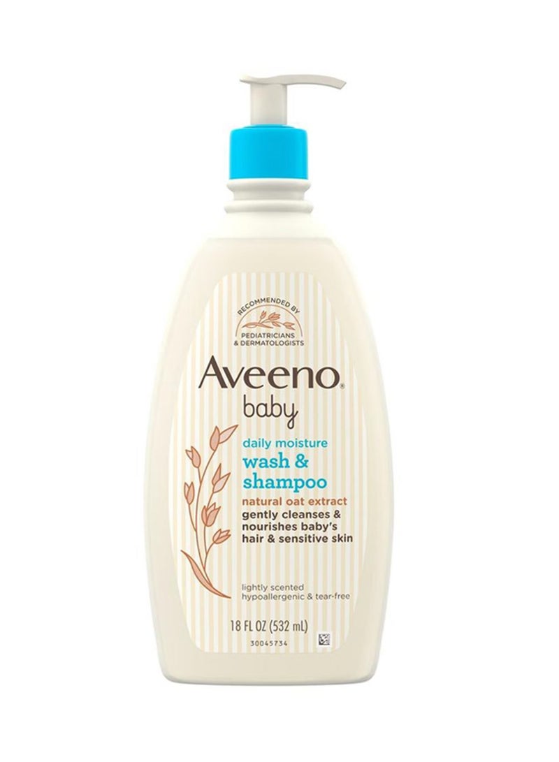 Aveeno Baby Daily Moisture Gentle Wash And Shampoo With Natural Oat Extract For Kids